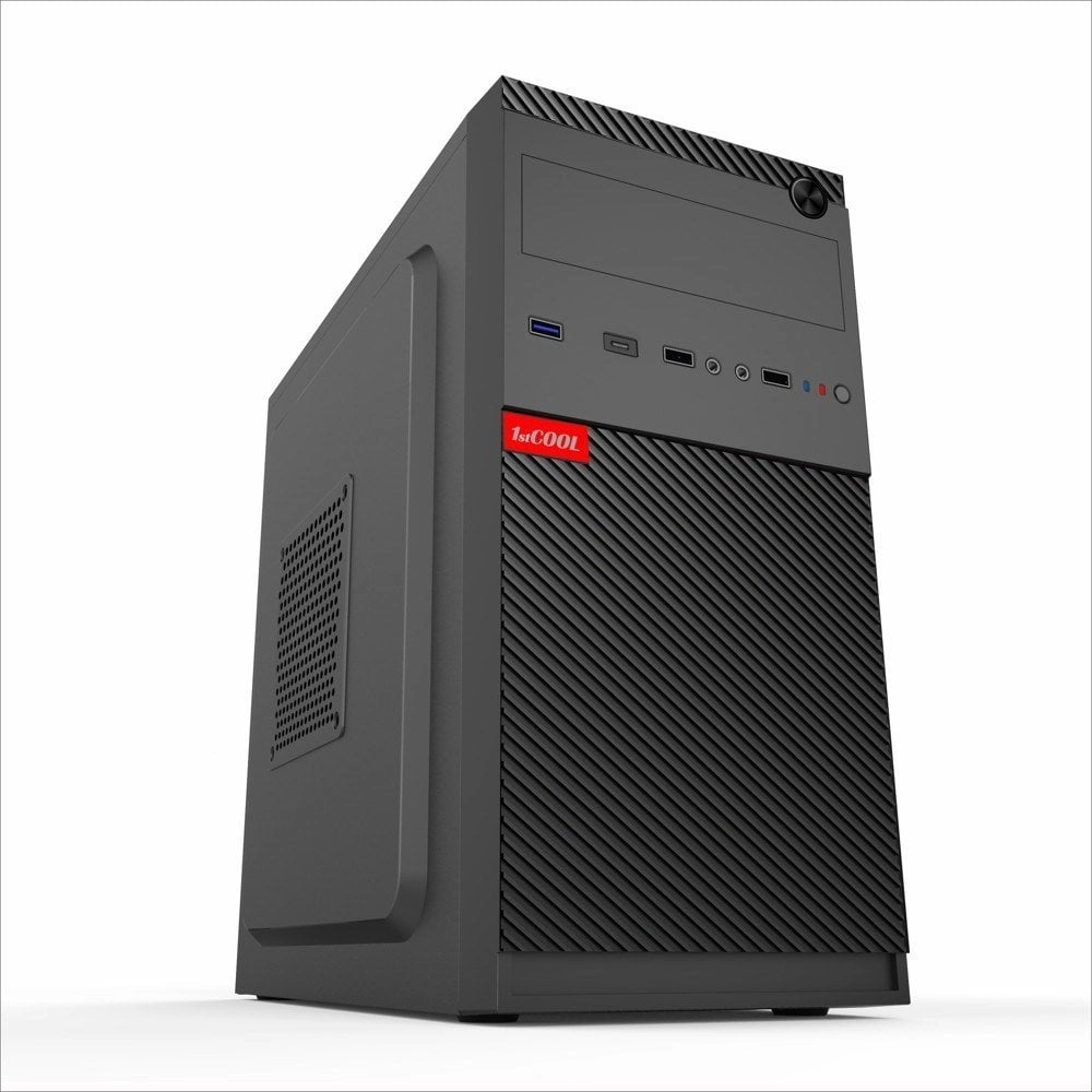 1stCOOL kabinets STEP 5, mikrotornis, AU, USB 3.0, USB-C, bez avota, melns
