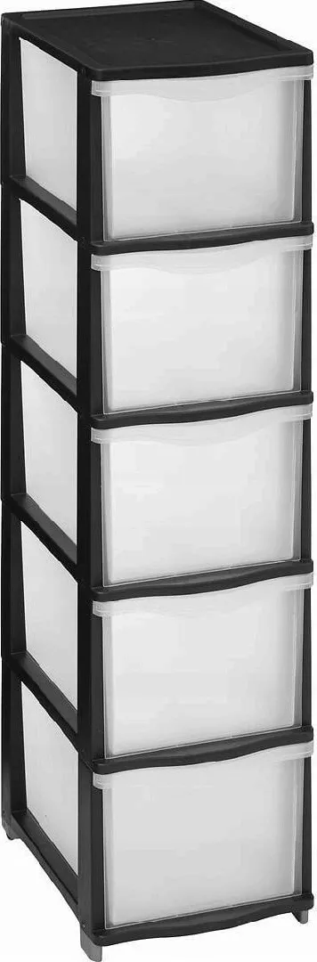 5five High plastic shelf with drawers