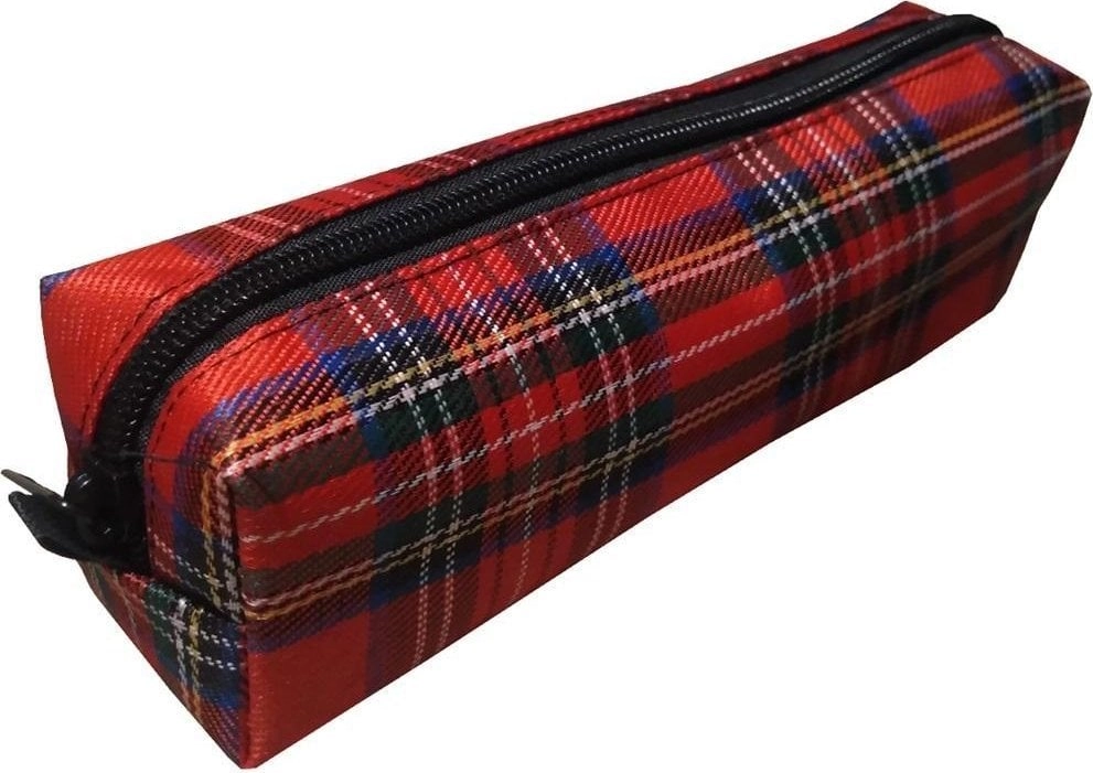 School pencil case NS04 red checkered
