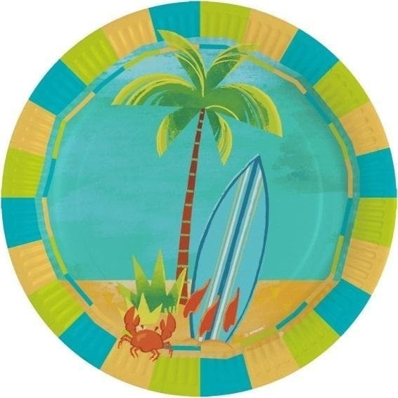 Surfing oval paper plates 23cm 8