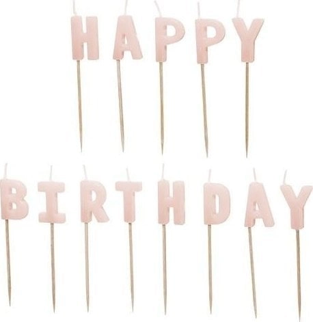 Happy Birthday candles  pink  2.5