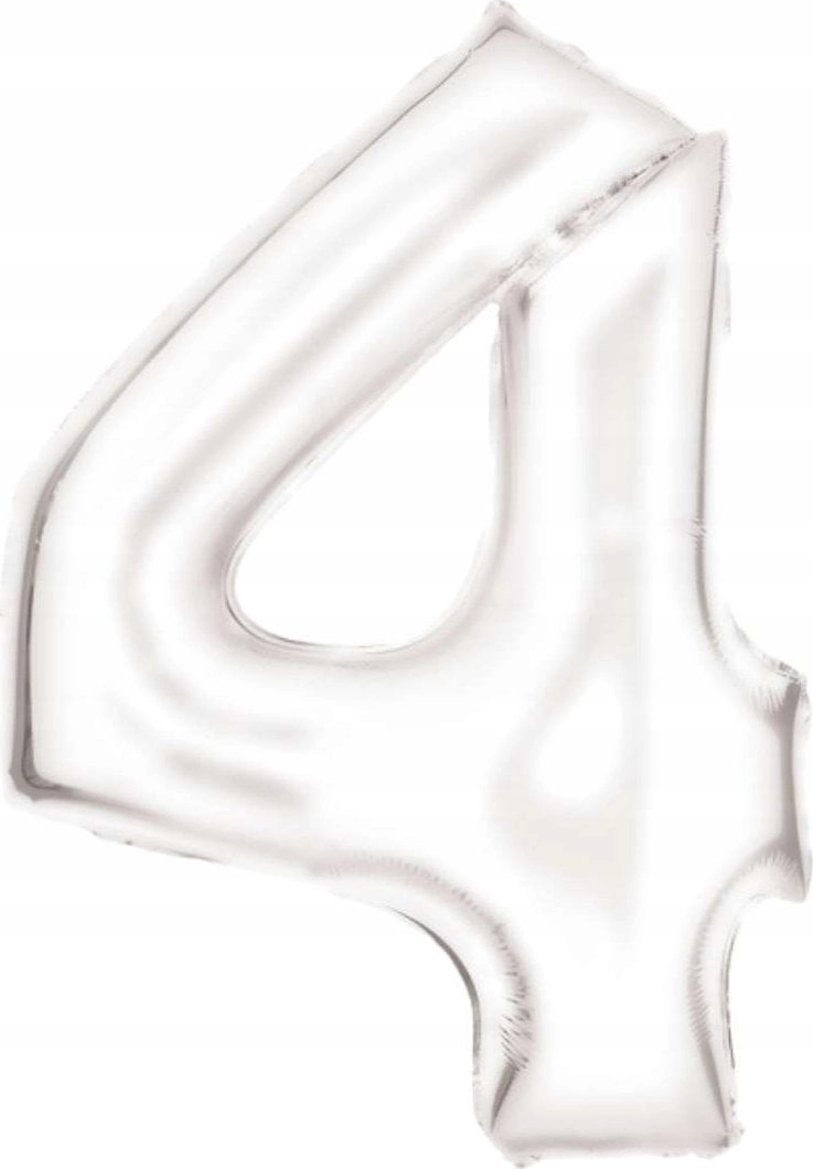 Foil balloon number 4 satin white