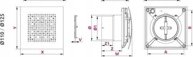Wentylator AWENTA Wentylator łazienkowy Awenta WPAB110ZT