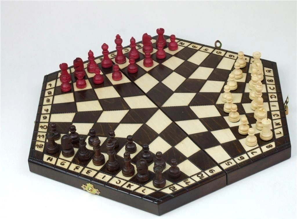 Abino Wooden chess set for 3