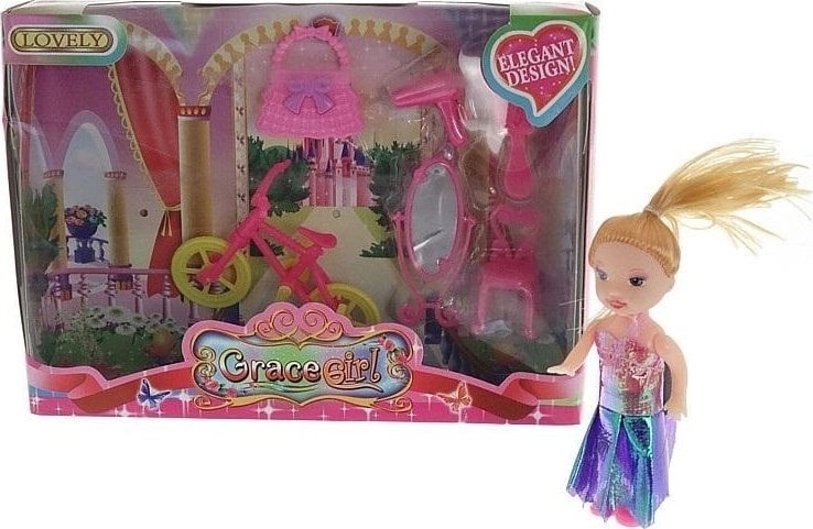 Mini 9 cm doll with a