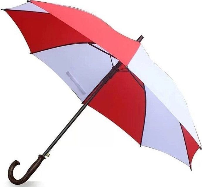 White and red automatic folding umbrella