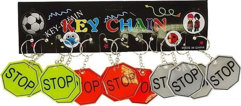 Reflective stop sign keychain (12 pcs)
