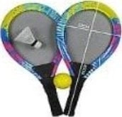 Large rackets with ball and shuttle