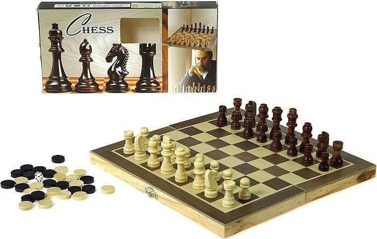 Wooden chess and checkers 5901271616684