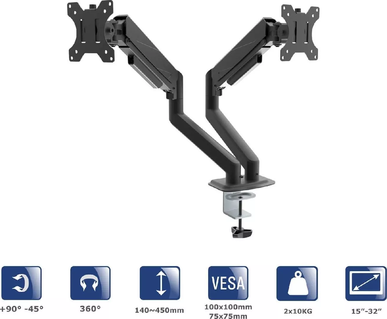 Akyga AK-MB-06 dual monitor desk holder