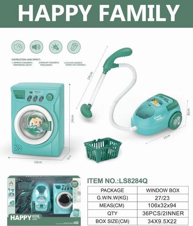 Vacuum cleaner and washing machine set