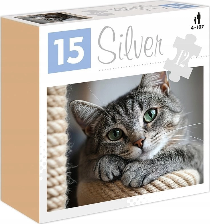 Puzzle 12el silver Kot 28850 5906018028850