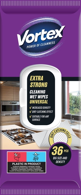 Wipes Wet Unive Vortexextrastrong 36Pce 14876447