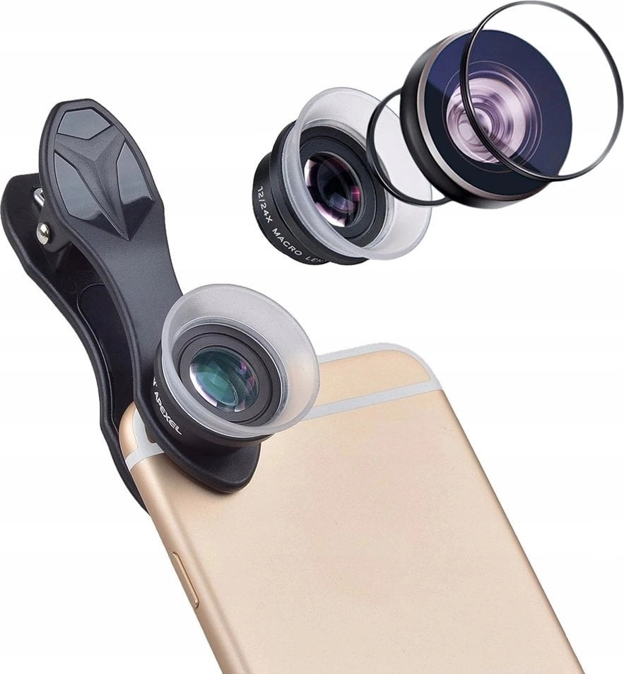 Apexel Obiektyw Soczewka Filtr Makro 2w1