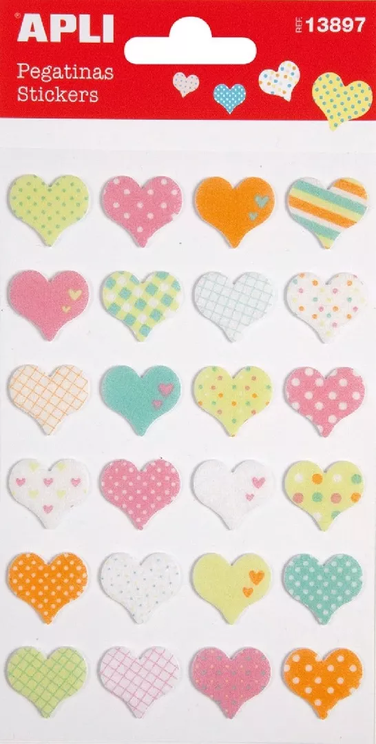 Apli Naklejki APLI Hearts z filcu