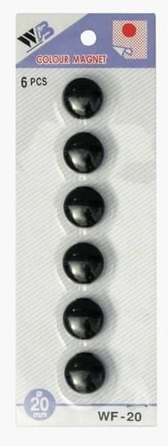 Argo Magnesy 20mm 6 sztuk czarny