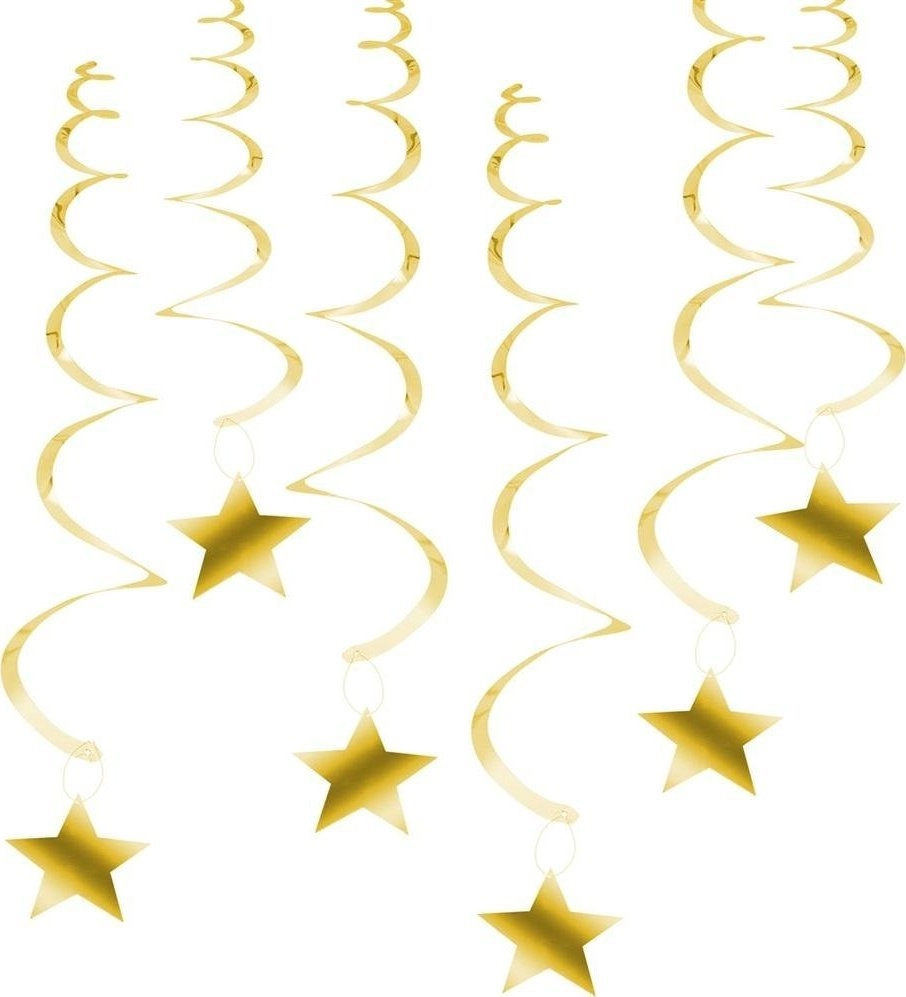 Swirling streamers - golden stars 6
