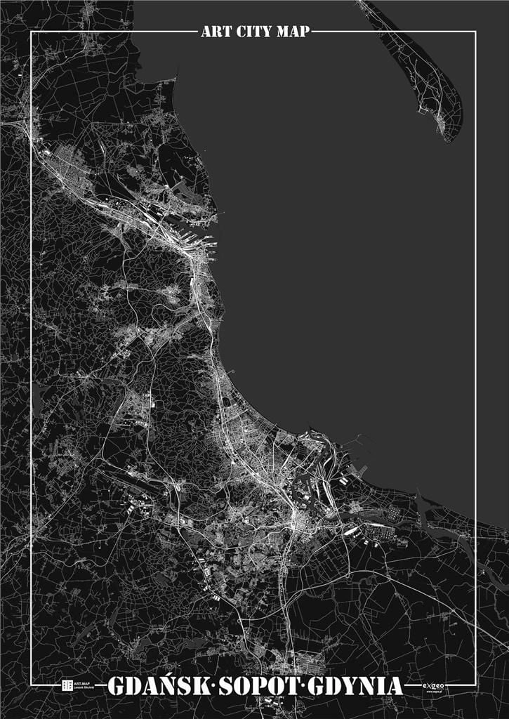 Art-Map Decorative poster - Gdańsk  Gdynia