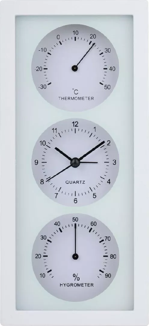 CLOCK ALARM THERMOMETER HYGROMETER 26X5x12CM ARTICasa