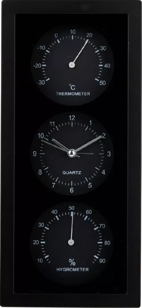 CLOCK ALARM THERMOMETER HYGROMETER 26X5x12CM ARTICASA