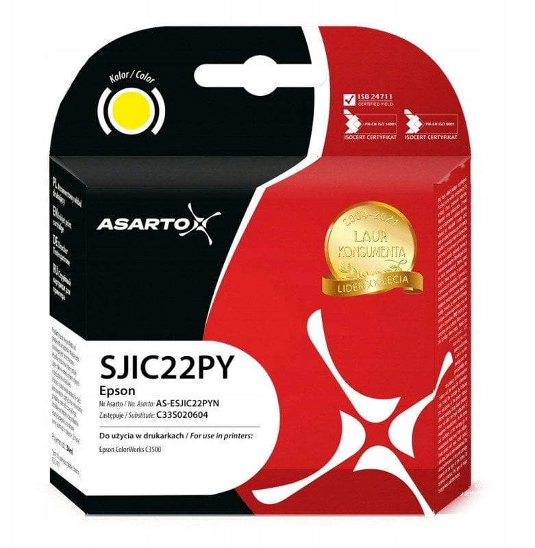 Asarto ink for Epson SJIC22PY C33S020604