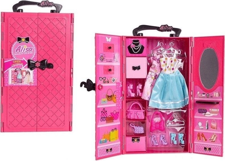 Askato Wardrobe with equipment Pink 113067