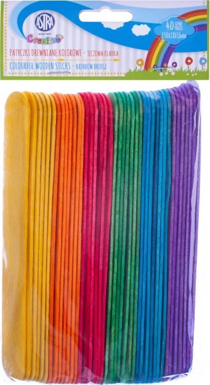 Colored wooden sticks 40 pcs. ASTRA