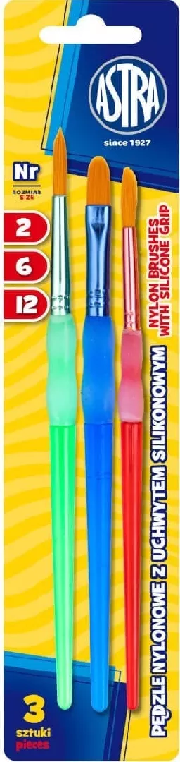 Set of nylon brushes silicone handle