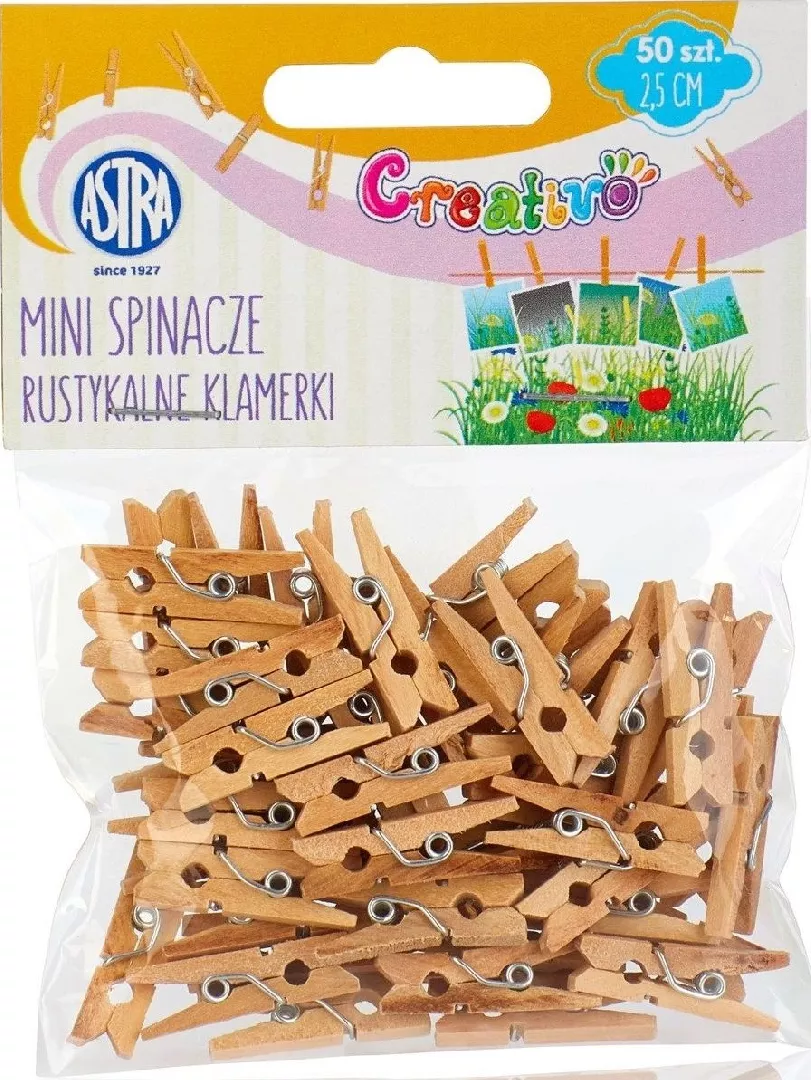 Mini wooden paper clips 50 pcs