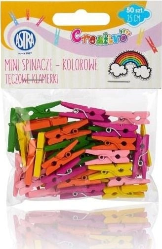 Mini colorful wooden clips  50 pcs