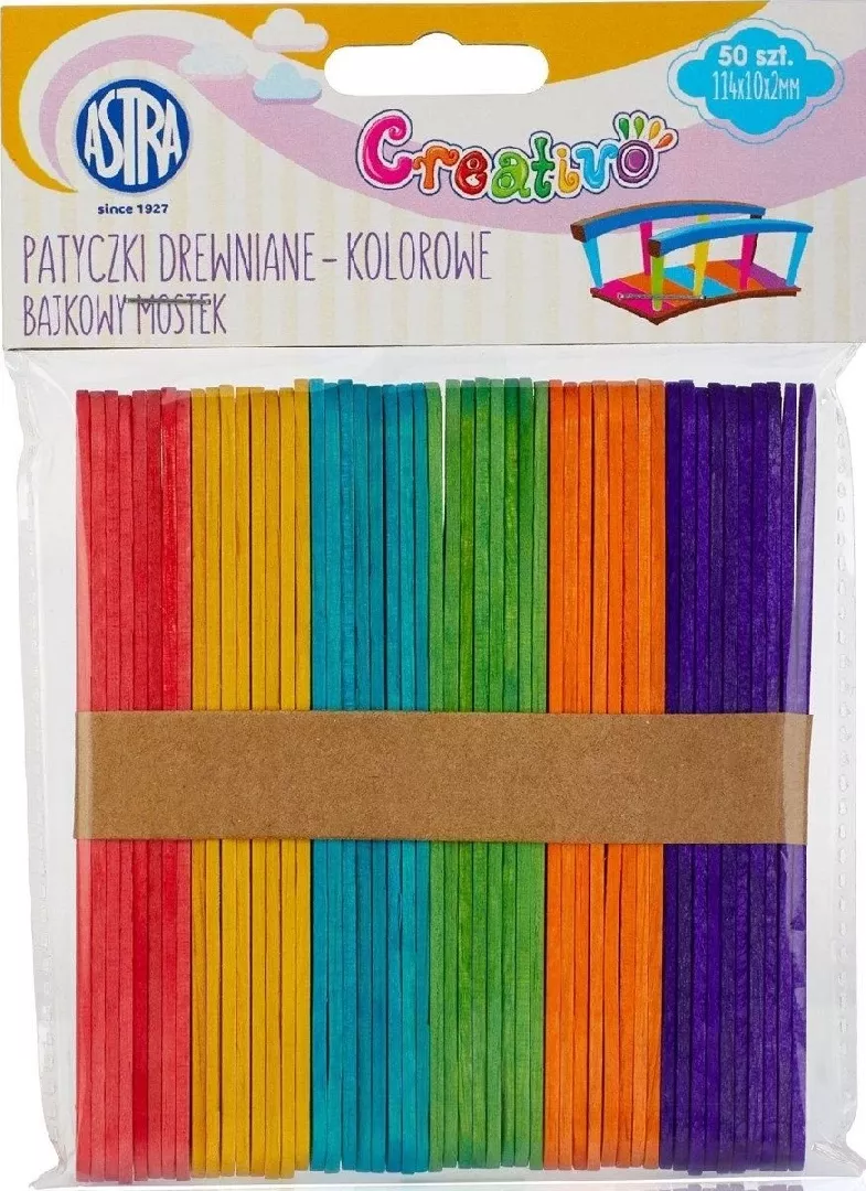 Colorful wooden sticks  50 pcs. -