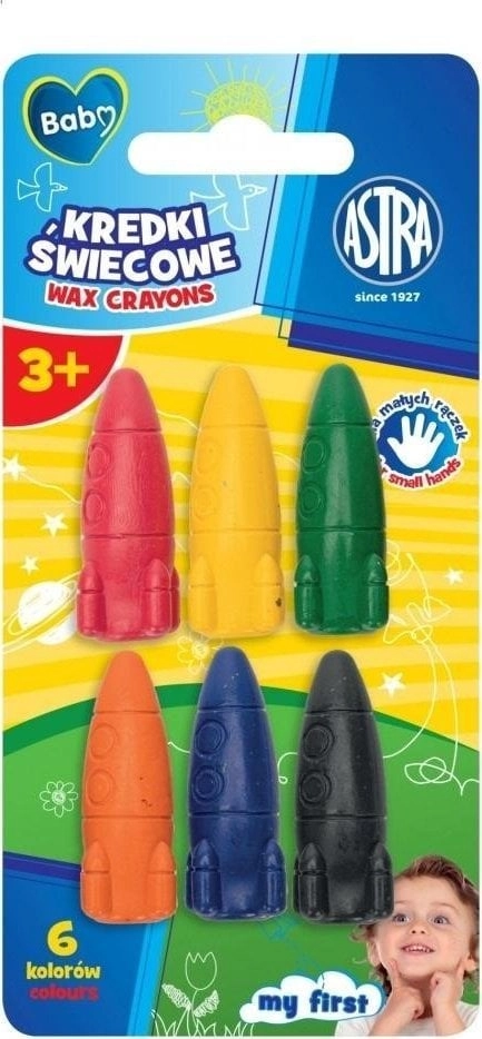 Rocket-shaped crayons 6col ASTRA 5901137183206
