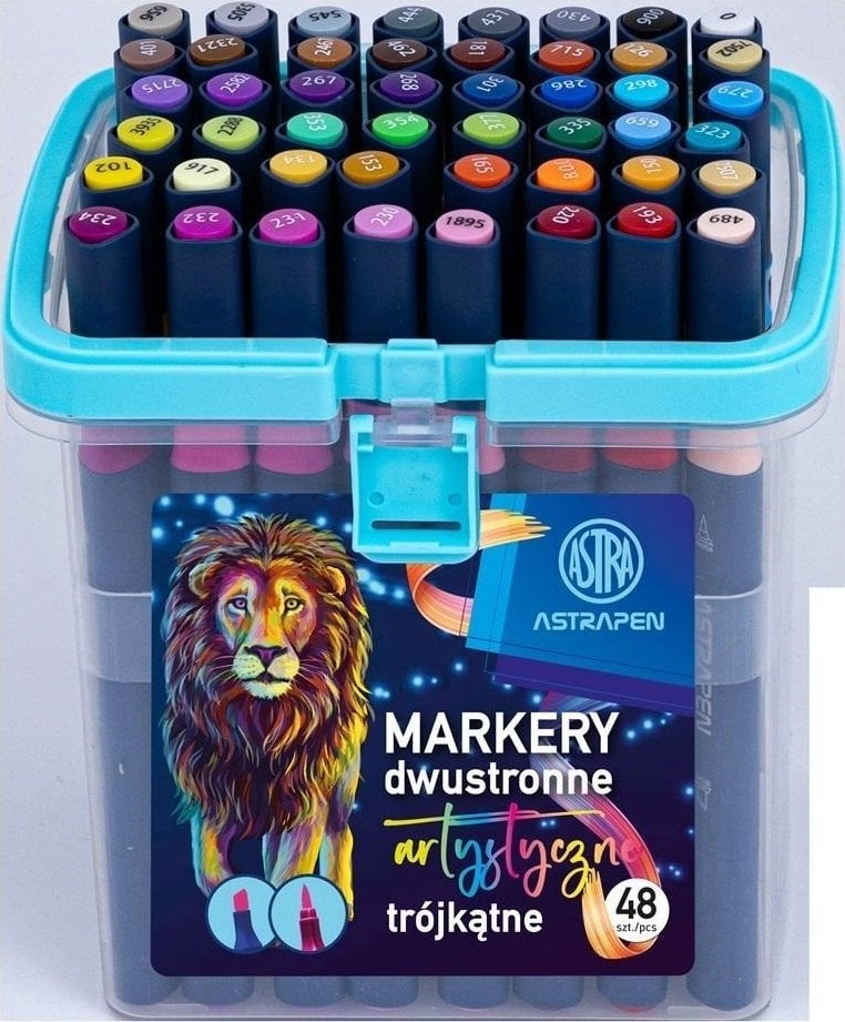 Double-sided triangular markers 48 colors ASTRA