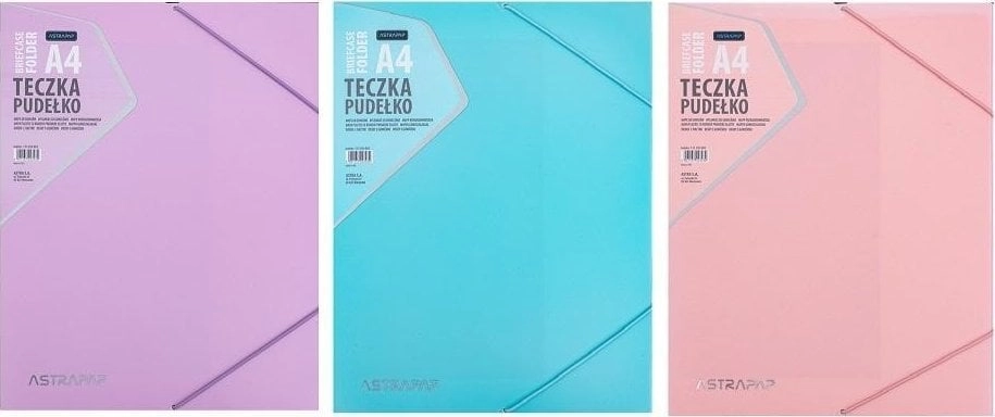 Folder-box with elastic band PP pastel