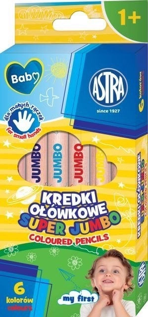Round Super Jumbo 6-colour pencil crayons