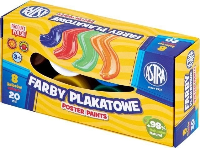 Poster paints 8 colors 20ml ASTRA