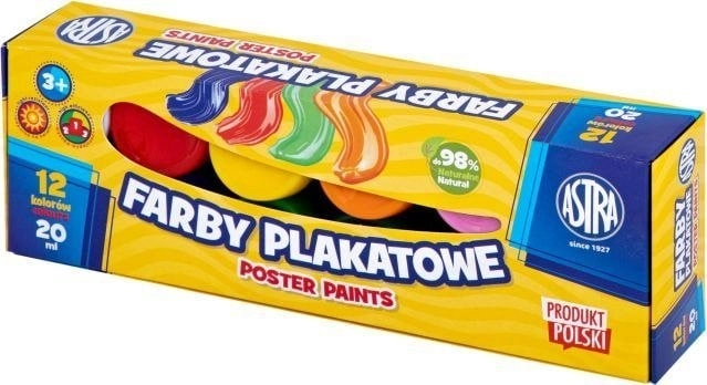 Poster paints 12 colors 20ml ASTRA