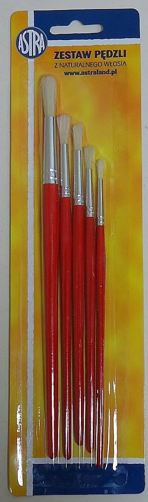 Set of brushes with nat. bristles