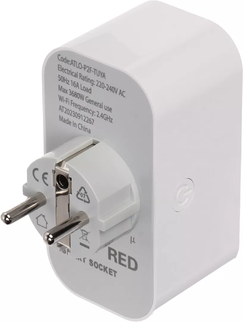 SMART SOCKET ELECTRIC ATLO-P2F-TUYA Wi-Fi Tuya