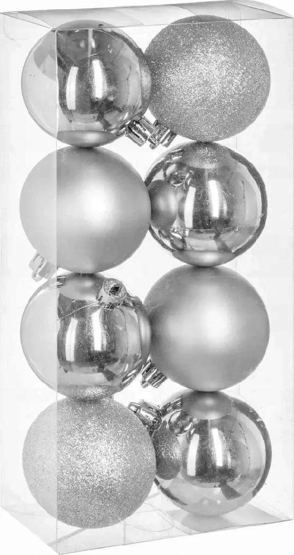 Atmosphera Set of plastic baubles with