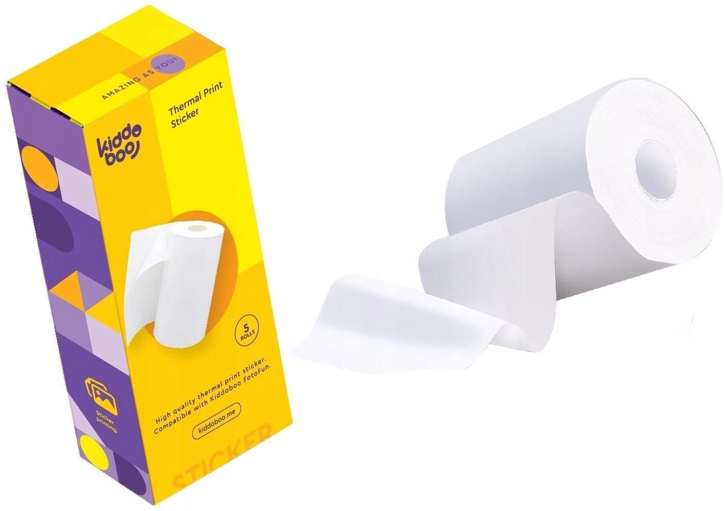 White Paper Refill Labels Sticker 5x