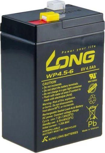 LONG 6V 4 5AH LEAD-ACID BATTERY