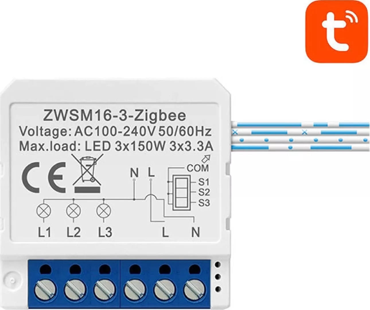 Smart Switch Module ZigBee Avatto ZWSM16-W3