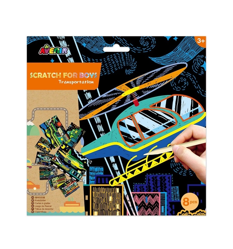 TOY AVENIR SCRATCH SET BOYS TRANSPORT