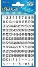 Black numbers stickers on white background
