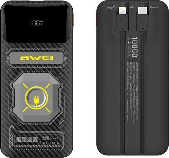 AWEI PowerBank su wbudowanym kablem Lightning/USB-C
