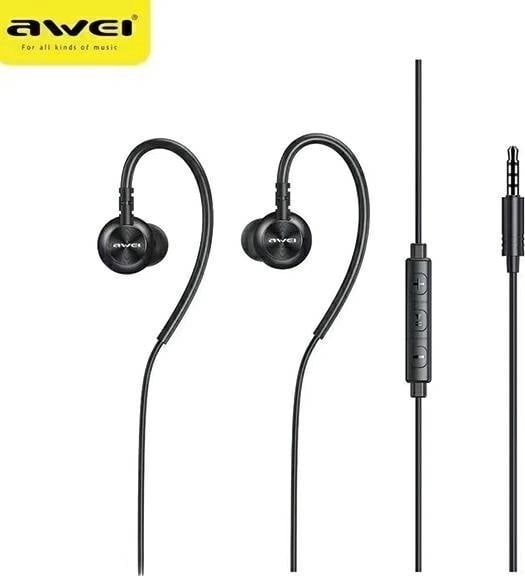 Awei Headphones Awei Stereo Headphones L3 3,5 Mm ligzda, melns/melns
