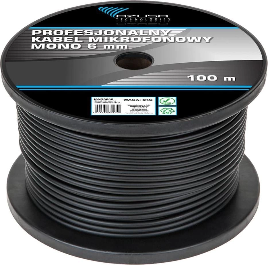 Przewód Azusa Kabel mikrofonowy mono 6mm