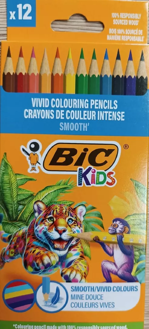 Kredki drewniane Kids Smooth ECO 12szt