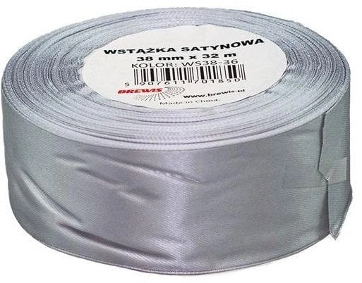 Silver satin ribbon 38mmx32m 14828295 5907611701850